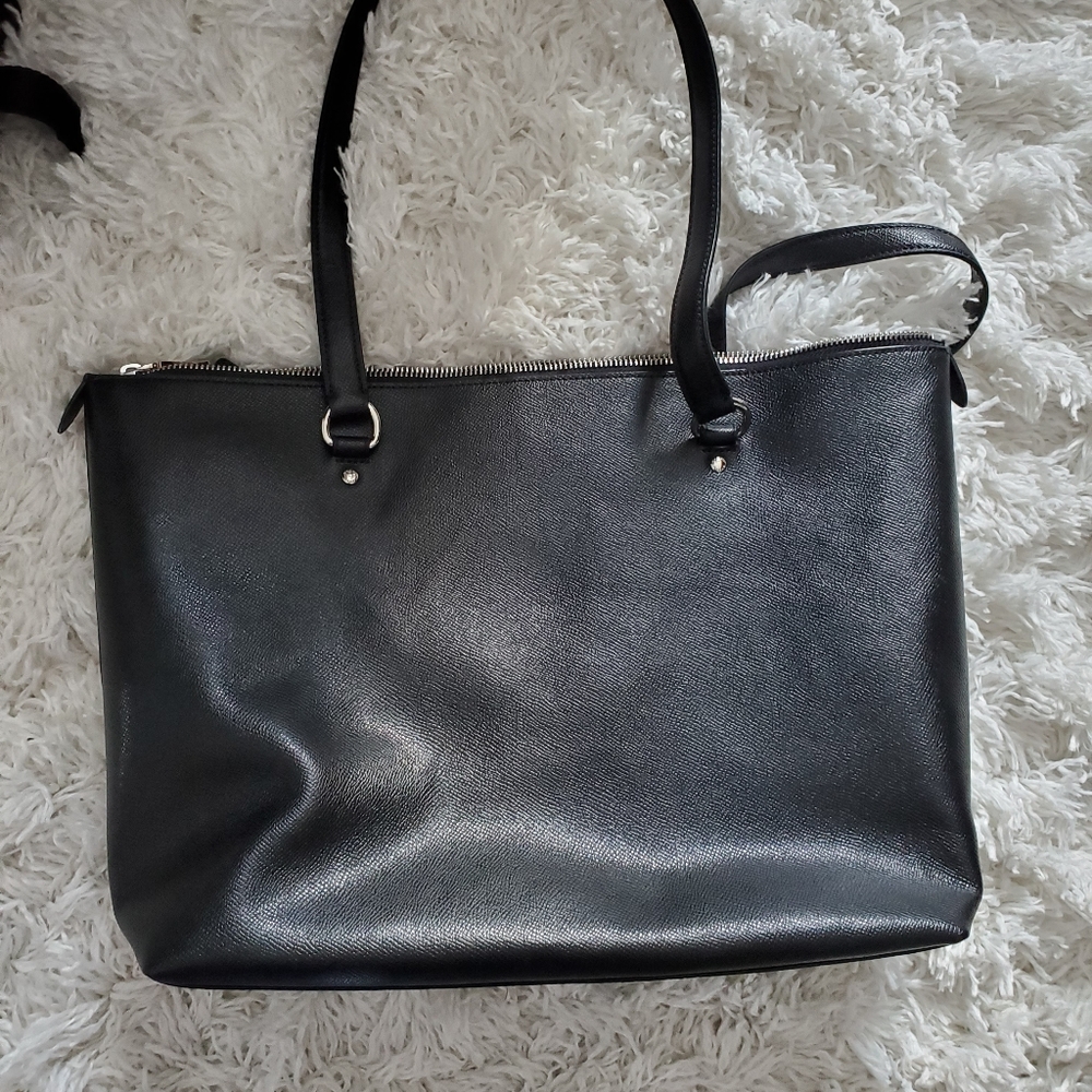 Coach Black Leather Tote Bag - Picture 2 of 5